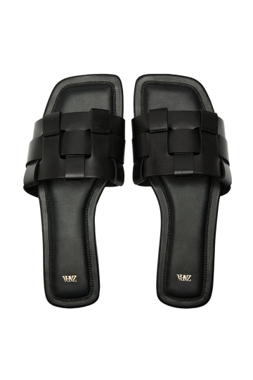 FLAT LEATHER SLIDER SANDAL